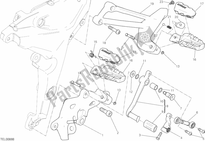 Todas las partes para Reposapiés, Izquierda de Ducati Multistrada 1200 S ABS USA 2016